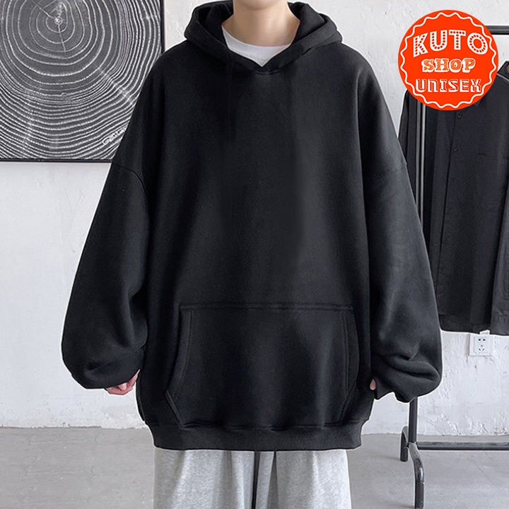 Áo Hoodie Basic nỉ bông cao cấp form rộng unisex