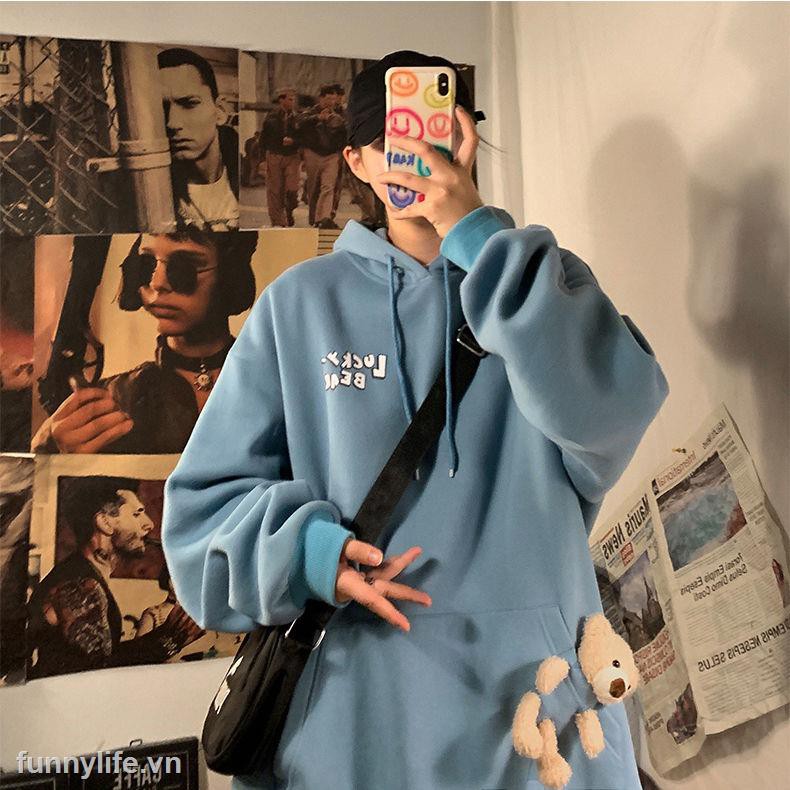 Áo Hoodie Dáng Rộng Có In Hình Gấu Thời Trang Thu Đông 2021 Cho Nam / Nữ | BigBuy360 - bigbuy360.vn