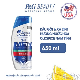 [Mã PG2112B giảm 8% đơn 199K] Dầu gội & xả 2IN1 Head & shouder Male shampoo & conditioner Old Spice Pure Sport 650ml