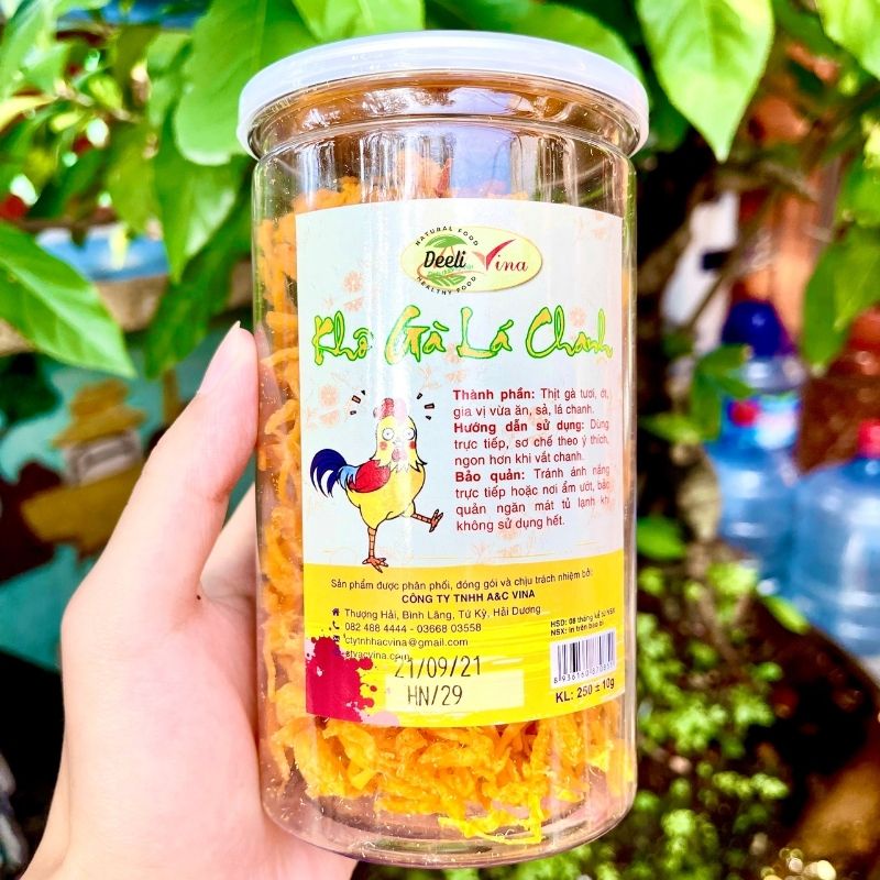 Khô gà lá chanh chuẩn vị 250g đồ ăn vặt Deelifood | BigBuy360 - bigbuy360.vn