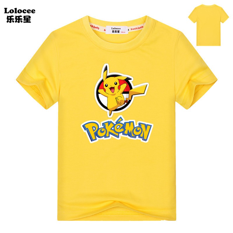 Áo thun tay ngắn in Pokemon Pikachu cho trẻ