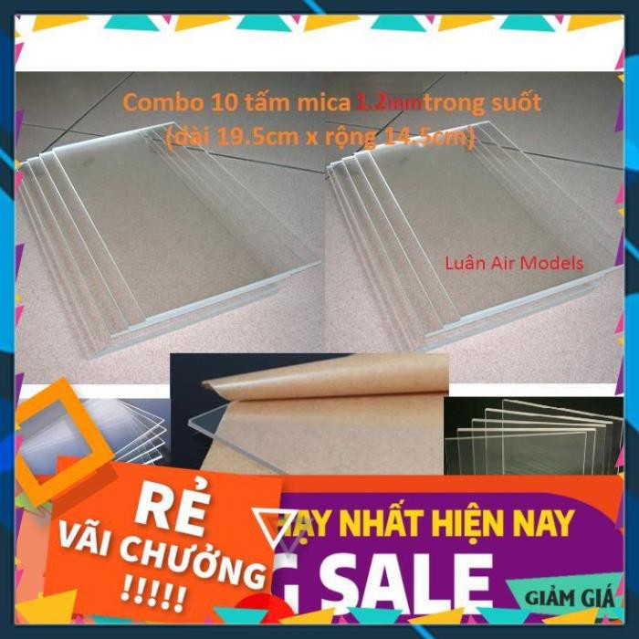 [1.2mm 14.5x19.5cm] Combo 10 tấm nhựa mica cứng trong suốt làm hồ cá, hộp, ốp biển số,cắt theo y/cầu - shop lê phòng.