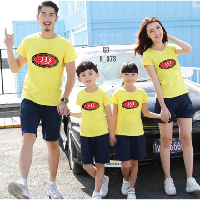 Áo gia đình áo đồng phục bia 333 chất cotton loại 1 đủ màu đủ size 5-100kg