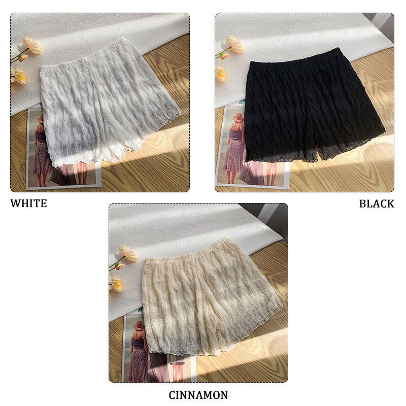 Quần short bảo hộ an toàn YEYA ống rộng thêu ren phong cách Nhật Bản thời trang xuân hè cho nữ