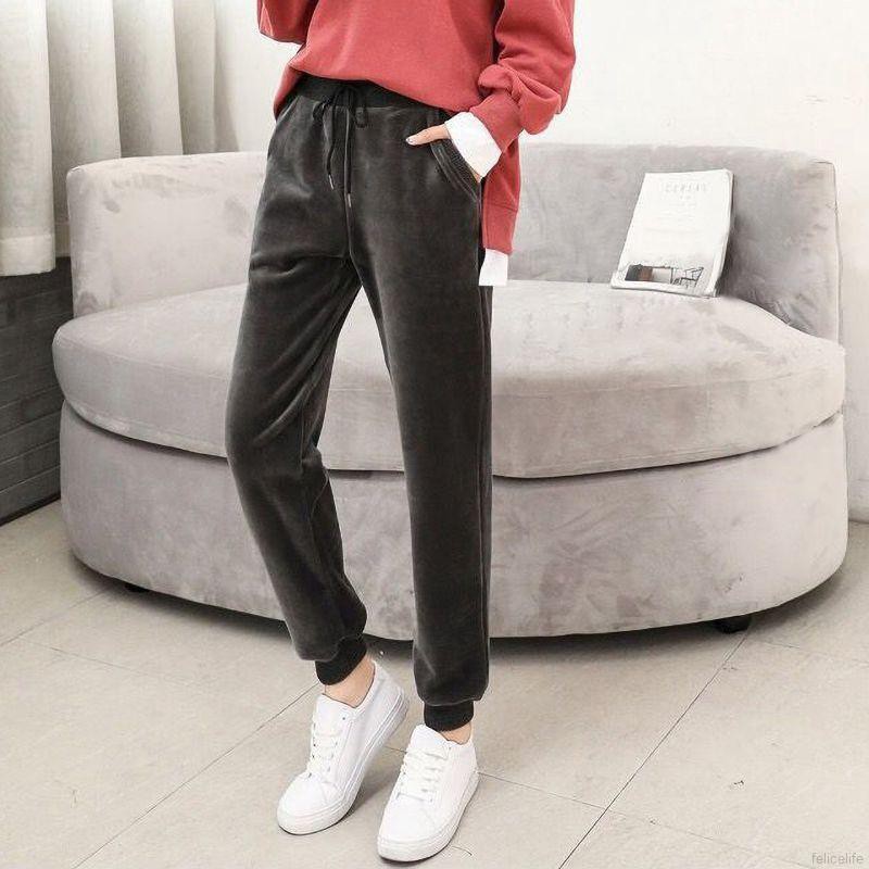 Quần dài lưng thun màu trơn thời trang cho nữ