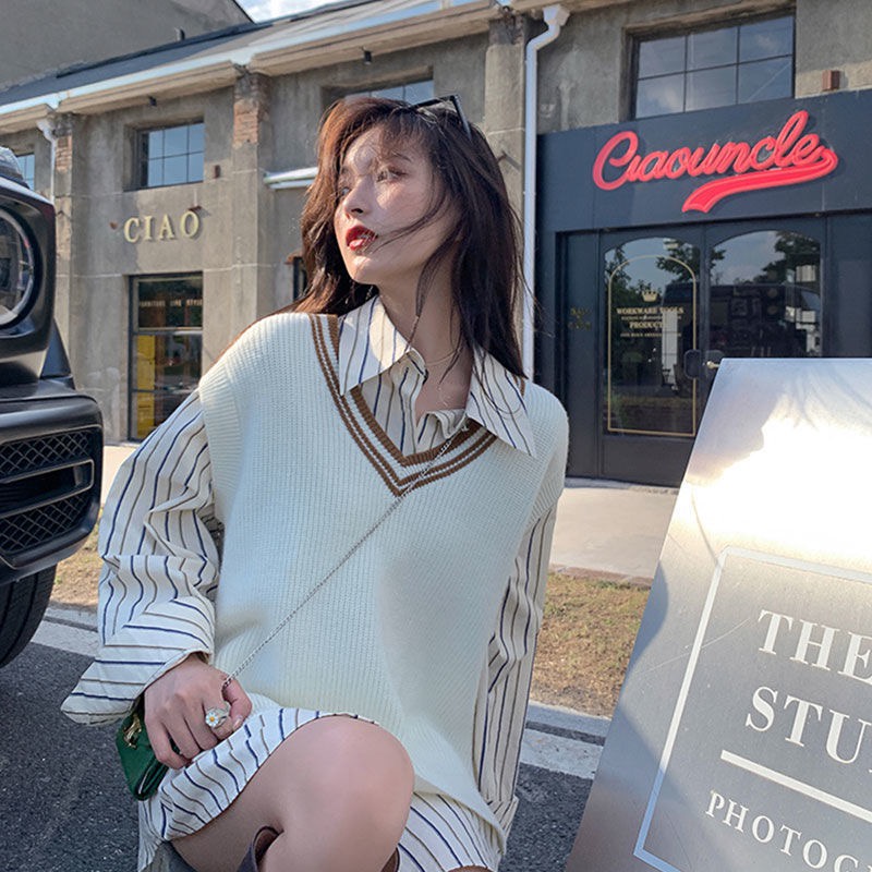 [ CÓ SẴN ] Áo gile (ghi lê) len nữ hàn quốc dáng dài phong cách hàn quốc hoạ tiết ngựa vằn - tiemmaimeo1987 | BigBuy360 - bigbuy360.vn