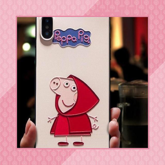 HOT 👉Xả Kho 👉Ốp lưng iphone vân nổi hình Peppa Pig cực kỳ đáng yêu Hàng chính hãng