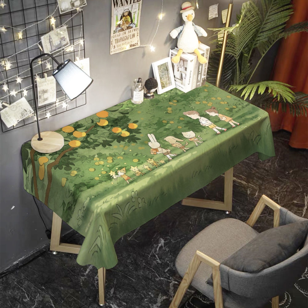 Khăn Trải Bàn Hình Chữ Nhật In Họa Tiết Hoạt Hình Dễ Thương Trang Trí Phòng Khách / Phòng Ngủ