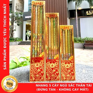 Nhang 5 Cây Thần Tài Chiêu Lộc Đại Cát - Loại Đứng Tàn - Hàng Cao Cấp - Giá Rẻ - Cửa Hàng Chú Sa Di Hoan Hỉ
