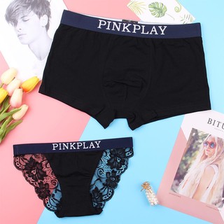Quần lót đôi pink play ren