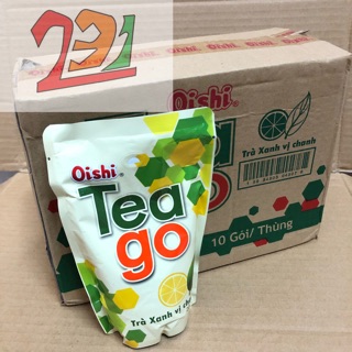 Hộp x10 Túi Nước Trà Xanh TeaGo Oishi 200ml