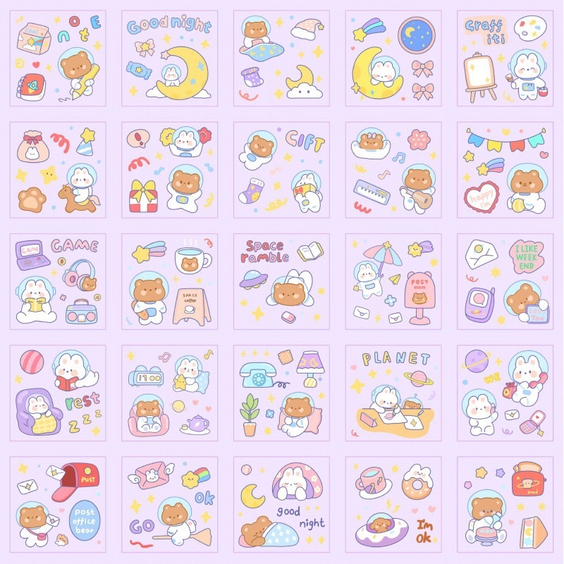 Miếng dán Mr.Paper chống thấm nước họa tiết hoạt hình dễ thương độc đáo dùng trang trí thủ công