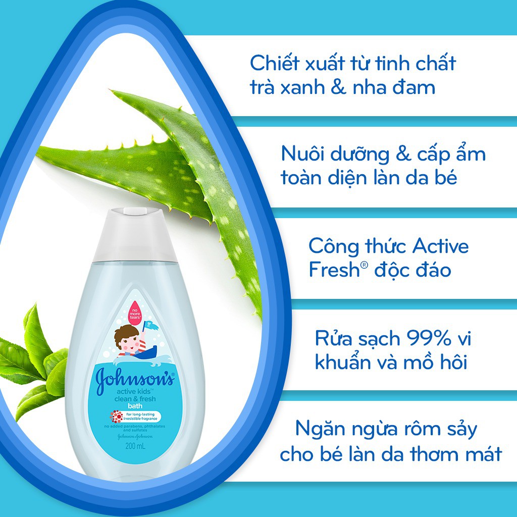 [Mã FMCGMALL - 8% đơn 250K] Sữa tắm Johnson's thơm mát năng động 200ml - 100979598