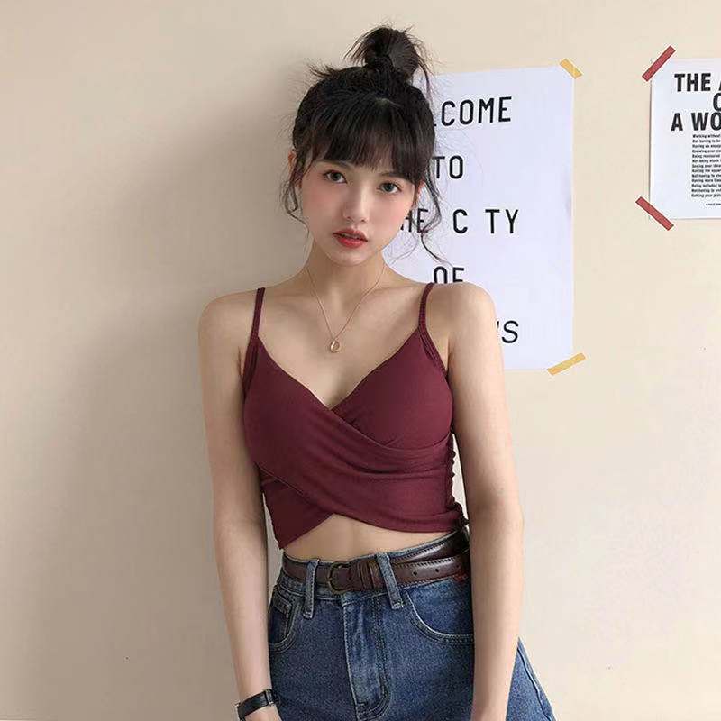 Áo Tank Top Cotton Dệt Kim Cổ Chữ V Thời Trang Cho Nữ