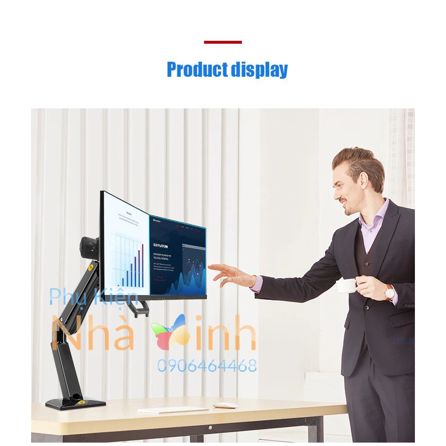 NB32 Khí Thanh Chống 24-32 Inch Đôi Màn Hình Màn Hình Gắn Chân Đế Để Bàn Ngồi Đứng Máy Trạm Tải 2-15kgs | BigBuy360 - bigbuy360.vn