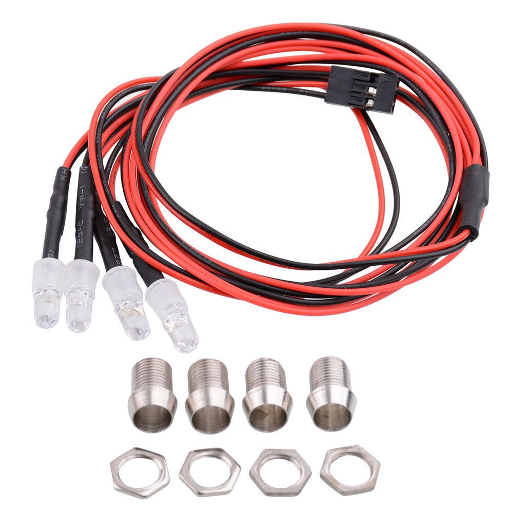 Set 4 đèn LED màu xanh lá và xanh dương 5mm RC gắn cho xe điều khiển từ xa 1/10 tiện dụng