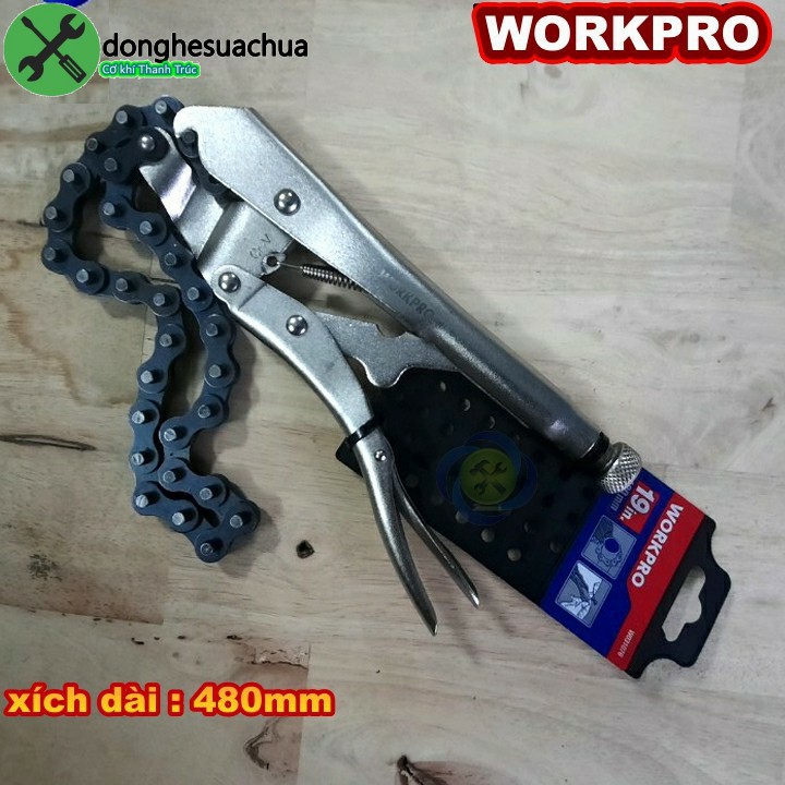 Kìm bấm dây xích WORKPRO W031076 xích dài 480mm loại 19 inch