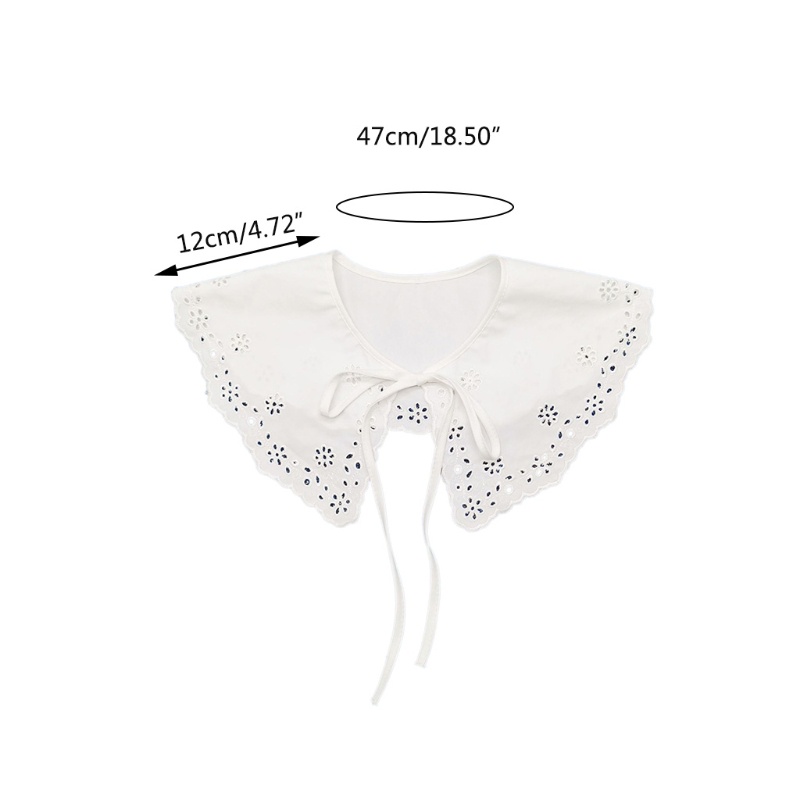 Han Khăn Choàng Cổ Giả Thêu Hoa Cúc Rỗng Buộc Dây Có Thể Tháo Rời Tinh Tế Cho Nữ