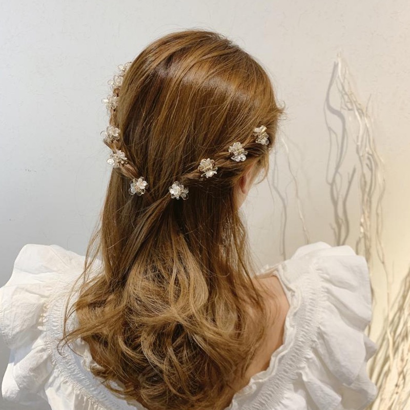 Trong Suốt Kẹp Tóc Hình Hoa Màu Kẹo Ngọt Xinh Xắn Cho Nữ