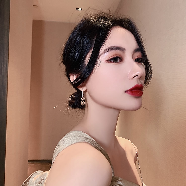 Khuyên Tai Kim Loại Đính Hạt Ngọc Trai Phong Cách vintage Thanh Lịch