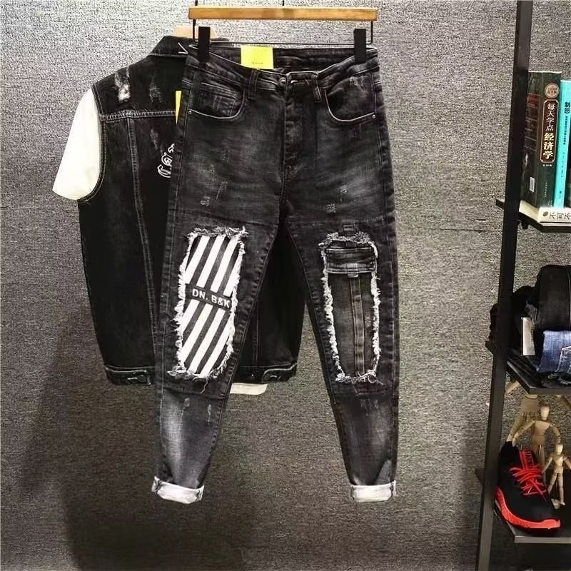 Quần Jeans Dài Ống Rộng Phong Cách Hàn Quốc Dành Cho Nam