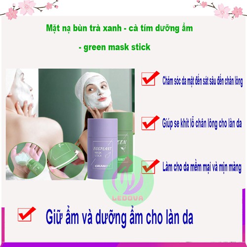 Mặt Nạ Bùn Dạng Thỏi Trà Xanh, Cà Tím Dưỡng Ẩm, Chăm Sóc Da Mặt, Làm Se Khít Lỗ Chân Lông