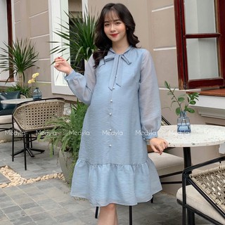 Đầm bầu Medyla - Váy bầu xinh 2 lớp tơ lót lụa cho bầu du xuân cực xinh - VS568