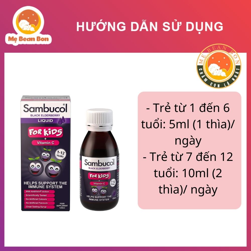 Siro Tăng Sức Đề Kháng Sambucol 120ml của Anh Cho Bé Trên 1 Tuổi giàu Vitamin C và kẽm giúp tăng đề kháng hiệu quả
