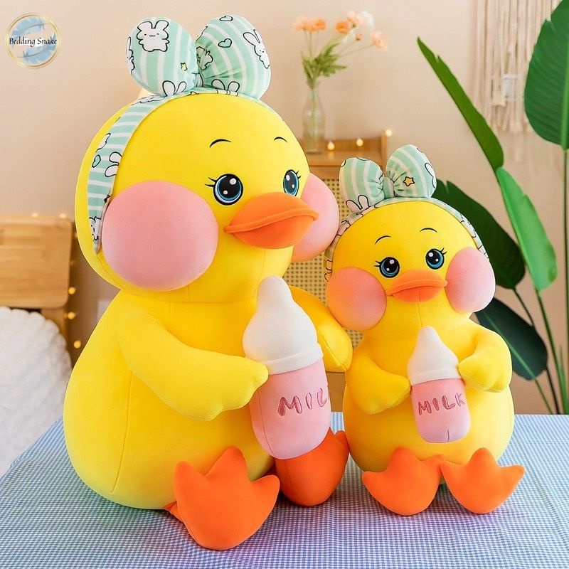 Gối ôm hình thú vịt má hồng cute phô mai que - thú bông ôm ngủ - vải nhung 100% là bông gòn 3D - an toàn cho trẻ em