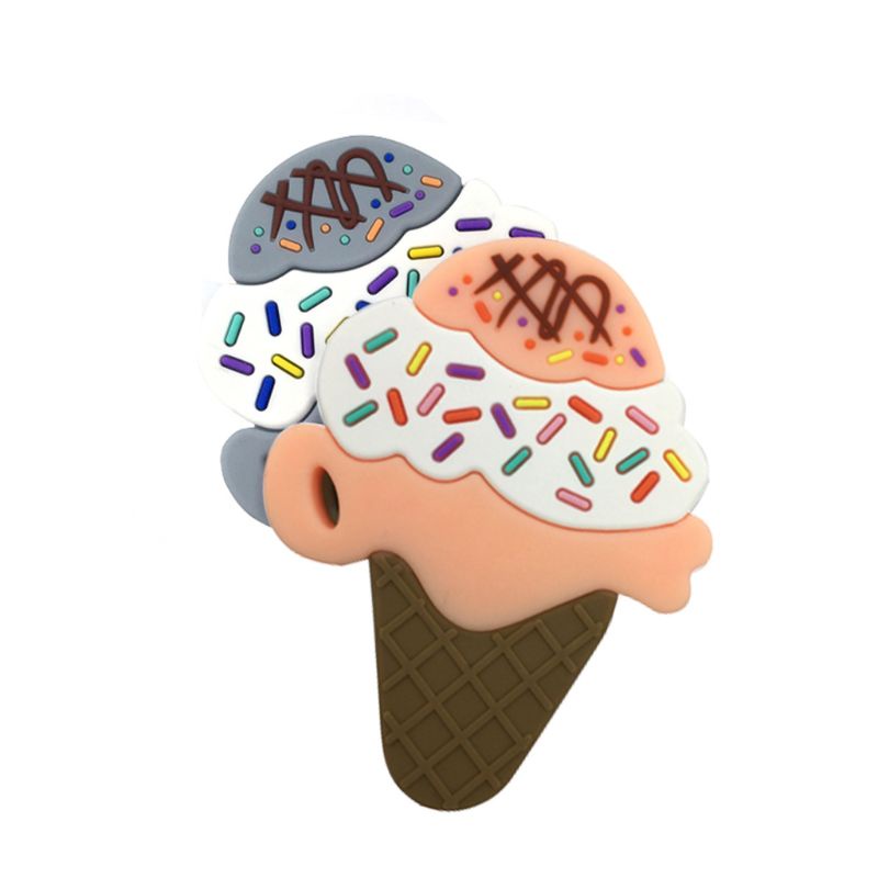 Đồ Chơi Ngậm Mọc Răng Giảm Đau Hình Cây Kem Bằng Silicon Dễ Thương Cho Bé Sơ Sinh