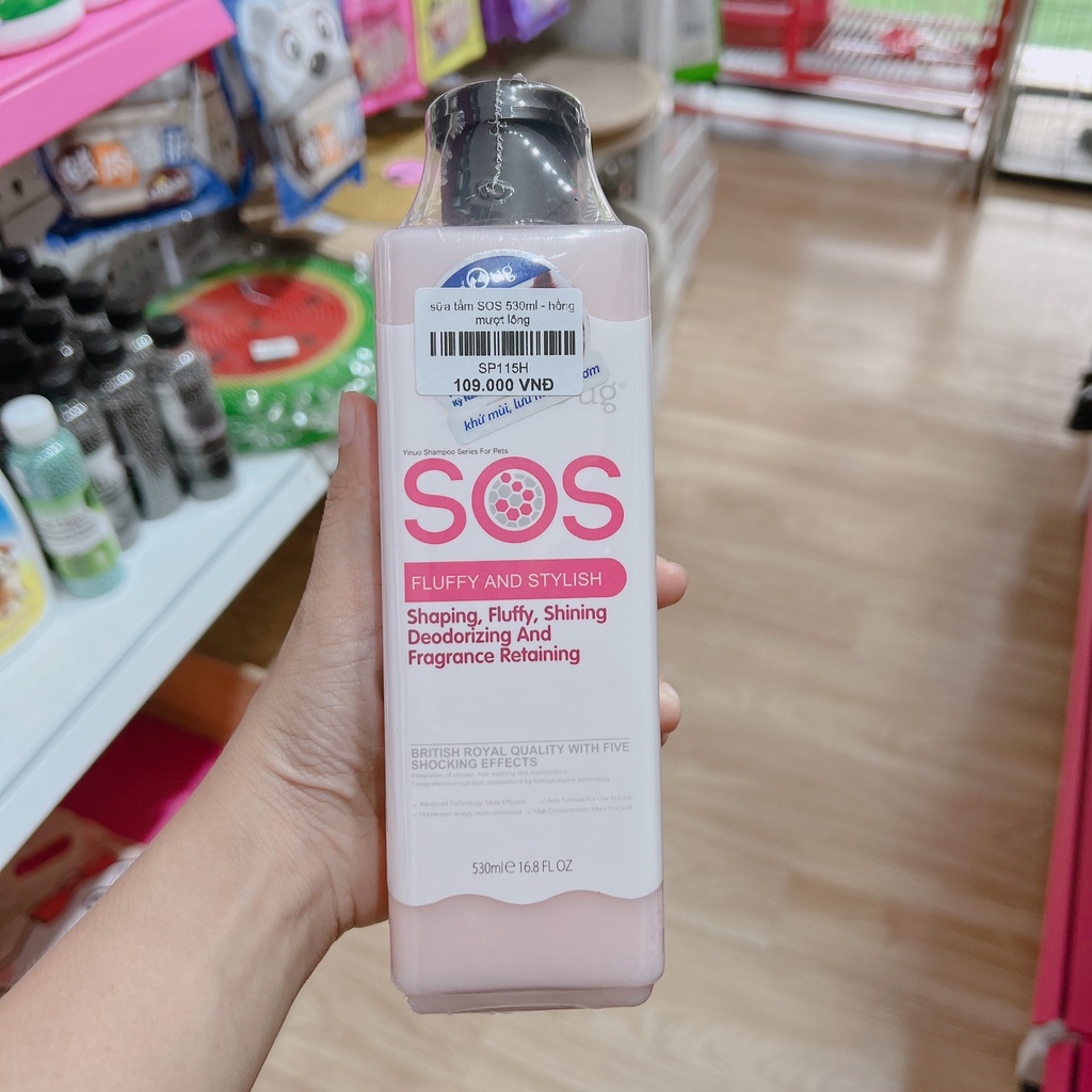(loại xịn chuẩn công ty) sữa tắm SOS 530ml cho chó mèo - Có tem