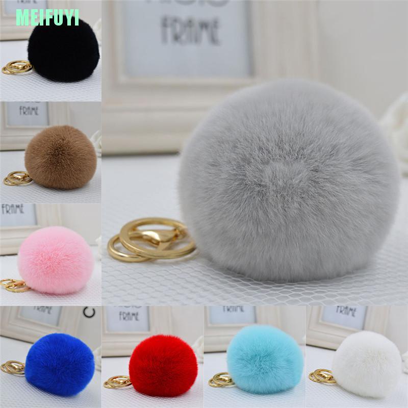 Móc khóa cục bông nhiều màu sắc đáng yêu