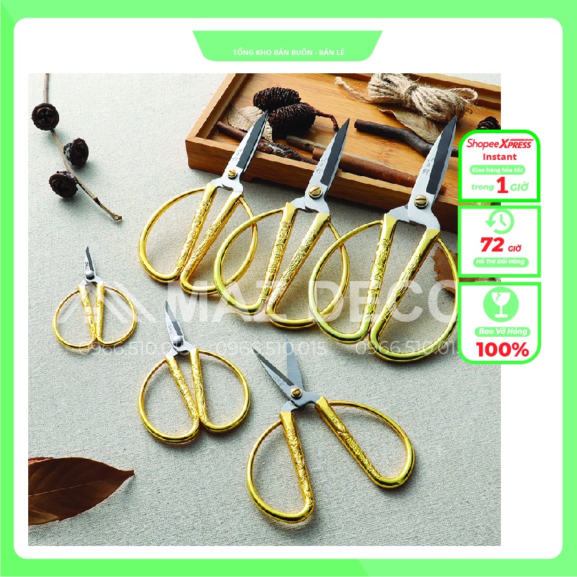 [Sỉ] Kéo rồng phượng cán vàng đa năng siêu sắc inox dày dặn đẹp giá rẻ tiện lợi