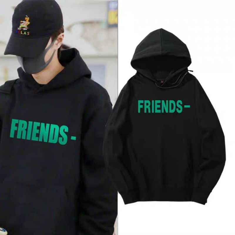 ÁO KHOÁC NỈ HOODIE- UNISEX- IN FRIEND- SIZE 35KG-70KG