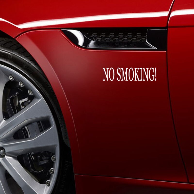Decal dán trang trí xe hơi hoạ tiết NO SMOKING! bằng chất liệu vinyl kích thước 17.6cm*4.4cm