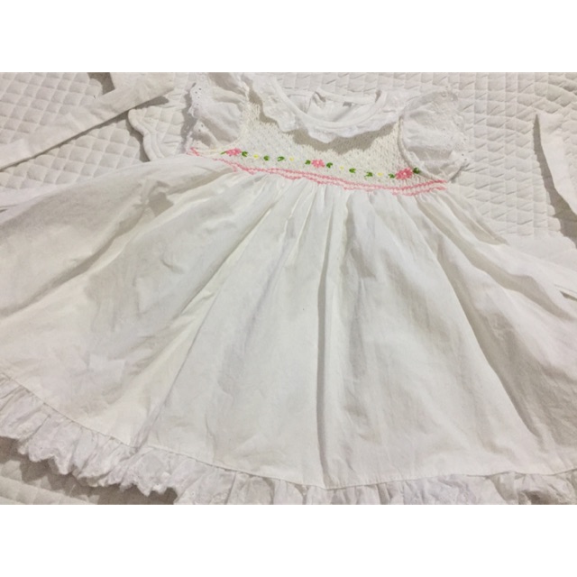 Váy Smock Cho Bé Gái Cổ Ren