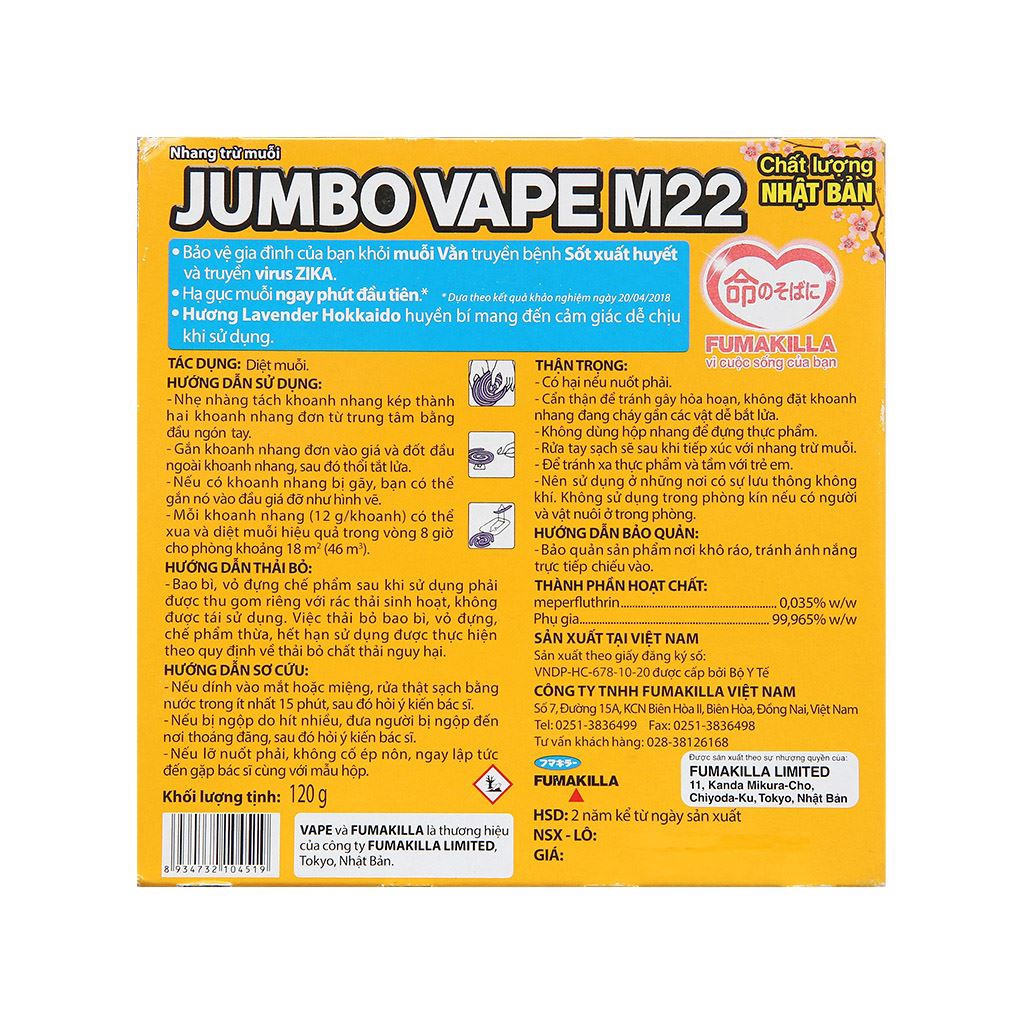 10 khoanh nhang muỗi Jumbo va pe M2 120g