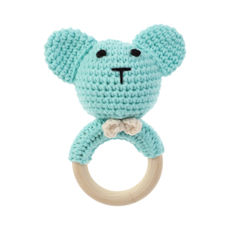 Đồ Chơi Vòng Lục Lạc Hình Gấu Đan Móc DIY Cho Bé Sơ Sinh Mọc Răng