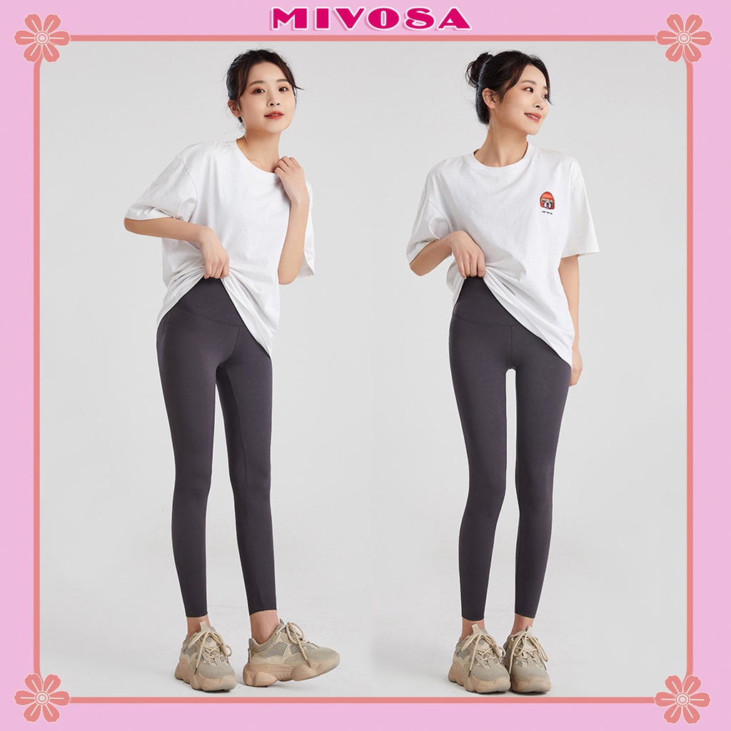  Quần legging nữ dài quần legging nâng mông cạp cao SPORT thể thao MIVOSA LE001 | BigBuy360 - bigbuy360.vn