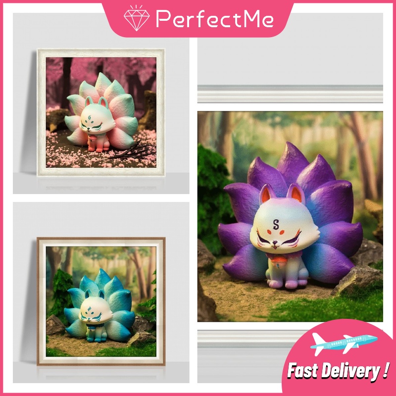 Set tranh đính đá 5D DIY hình chú cáo Xiuxian đáng yêu dùng để trang trí nhà 30x30