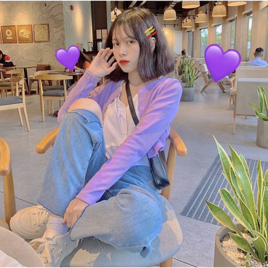 Áo Croptop YAN Cổ Tim Tay Dài Phối Khuy Unisex (7 MÀU) | BigBuy360 - bigbuy360.vn