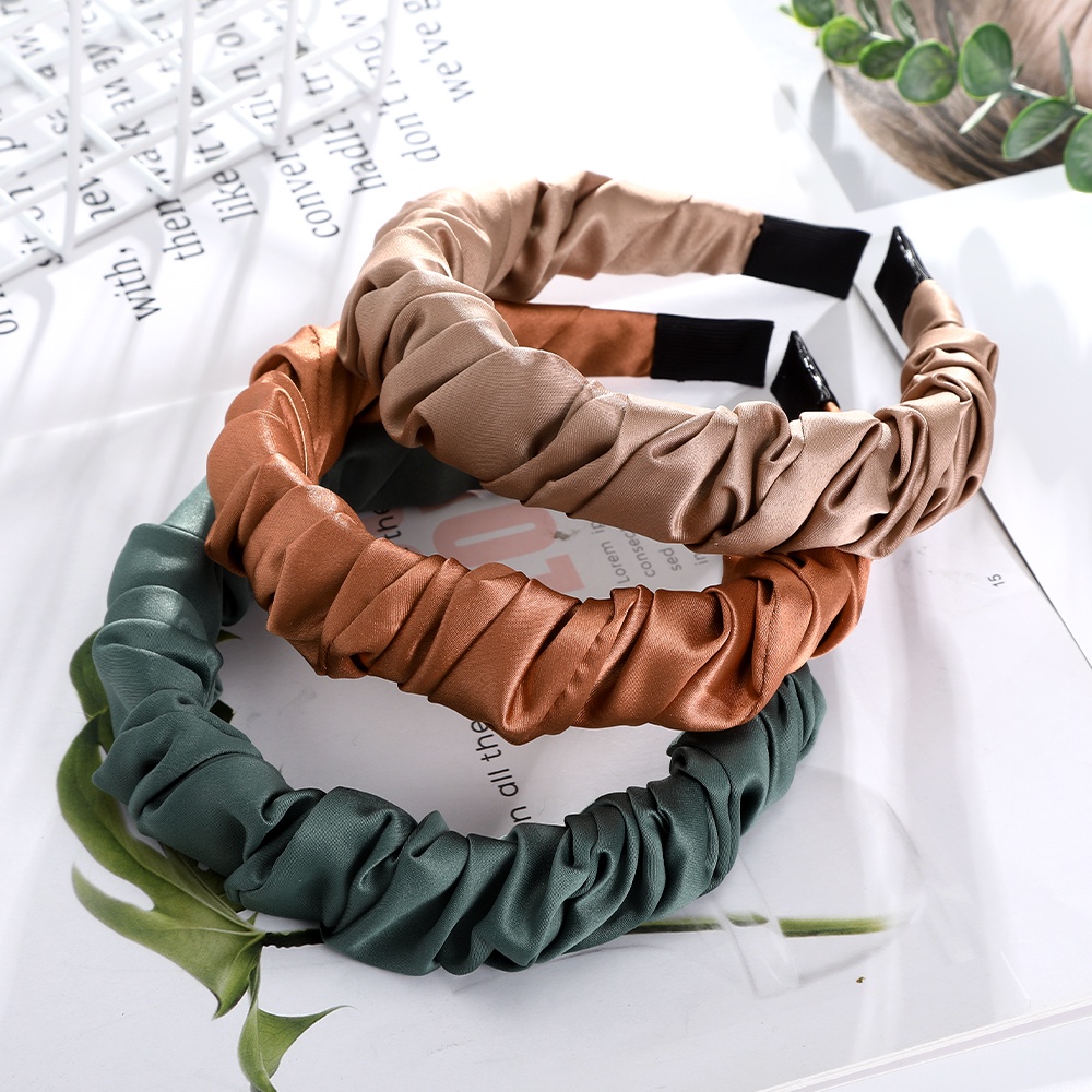 Cài Tóc Haimeikang Bọc Vải Nhún Màu Trơn Phong Cách Hàn Quốc Mới Dành Cho Nữ