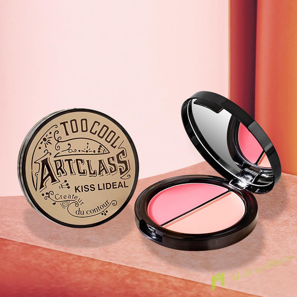 【New Arrival】Two-Color 3D Blush Palette Long-Lasting Powder Blush for Natural Makeup