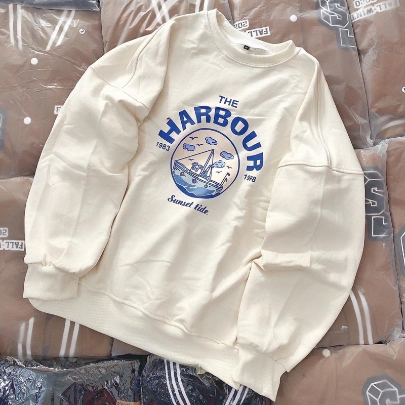 Áo vòng tròn HARB in lưng bo gấu TH6