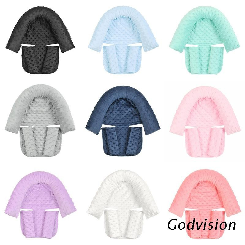 BB Baby Car Safety Anti-head Soft Sleeping Head Support Pillow with Matching Seat Belt Strap Covers Baby Carseat Stroller Neck Protection Headrest for Toddler Infant