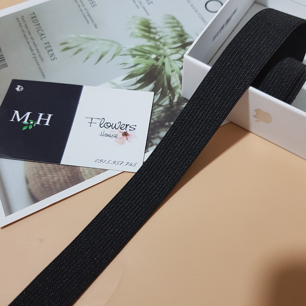 Dây chun dây thun quần 2cm sẵn hai màu đen trắng, dùng để may quần áo, Maihoaflower