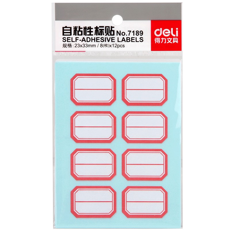 12sheets self adhesive sticky white label writable name stickers Blank post
