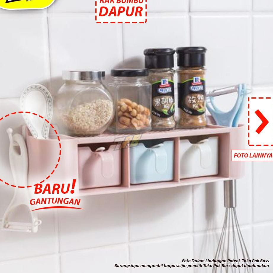 Kệ Đựng Gia Vị Gắn Tường Kèm Hộp Đựng Muỗng Tiện Dụng Cho Nhà Bếp | BigBuy360 - bigbuy360.vn