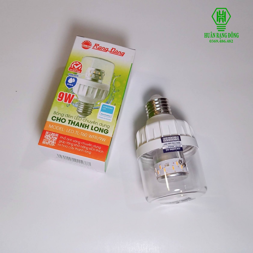 Bóng LED trồng thanh long 9W Rạng Đông.