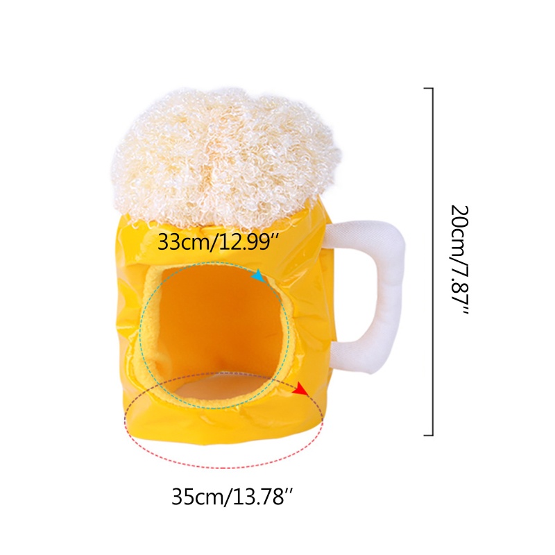 Mũ Giữ Ấm Mùa Đông Hình Ly Bia Mèo Nhỏ Cho Chó Mèo